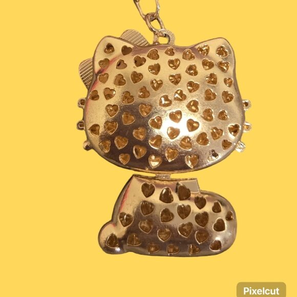 RED HELLO KITTY RHINESTONE KEYRING/CLIP - Picture 3 of 3